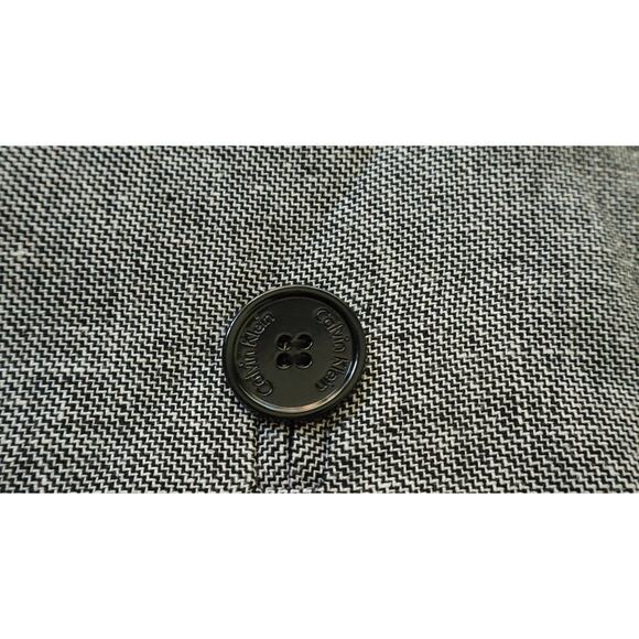 Calvin Klein Gray Skirt Suit LINEN Business Corporate Double Breasted 12 Cap - Picture 2 of 8